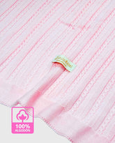 Manta Tejida Trenzada Rosa 100% Algodón Pink